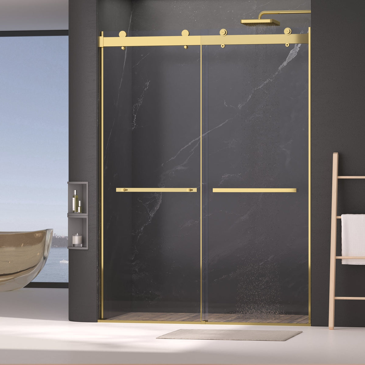 Dual Sliding Frameless Shower Door
