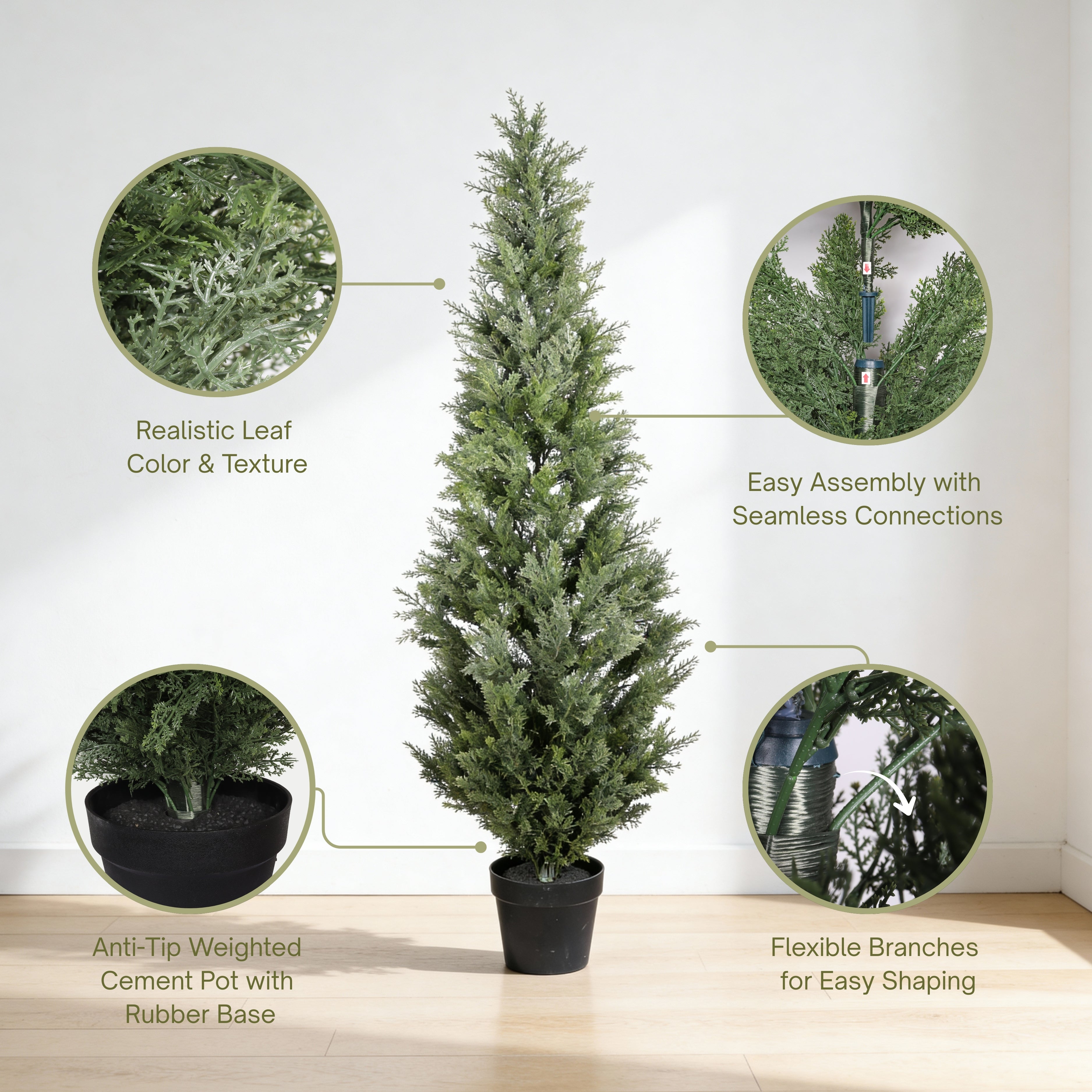 5FT Artificial Cypress Tree