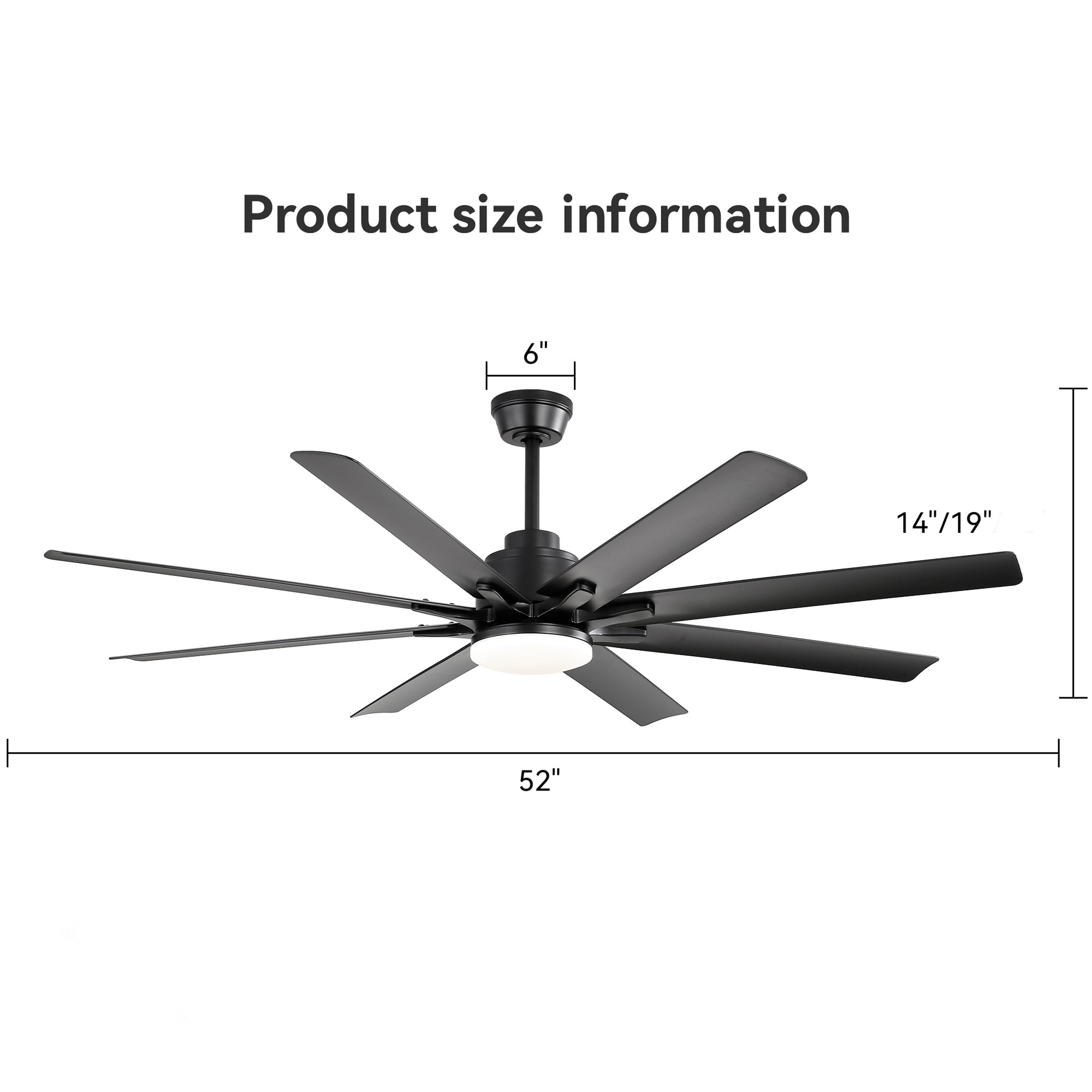 Modern 52-Inch Smart Ceiling Fan With Light
