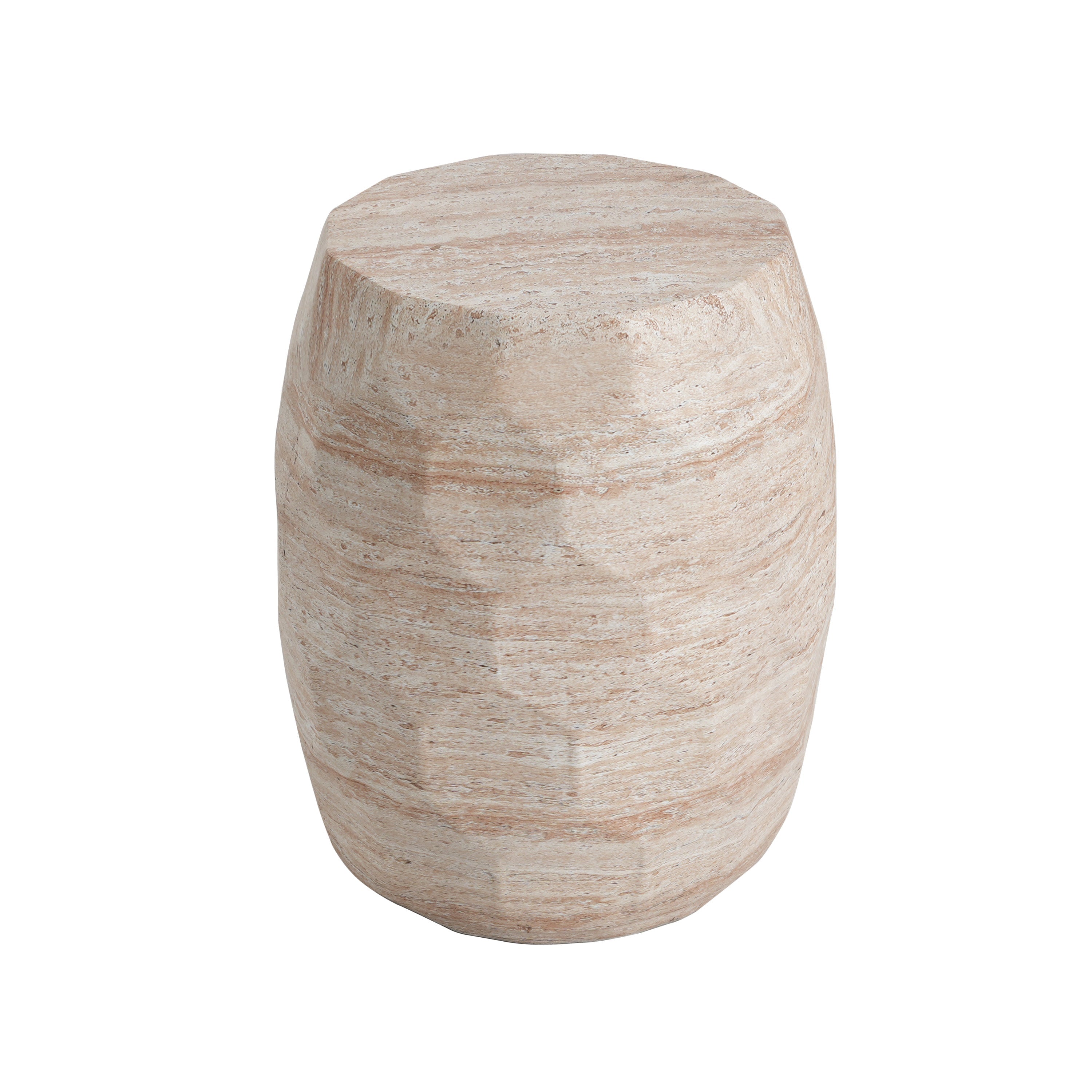 Outdoor/Indoor Lightweight Concrete Side Table - Travertine Finish