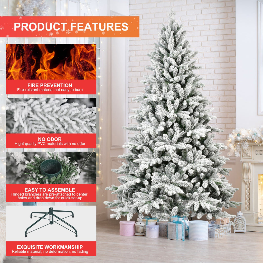 6ft Flocked Christmas Tree with 1100 Tips