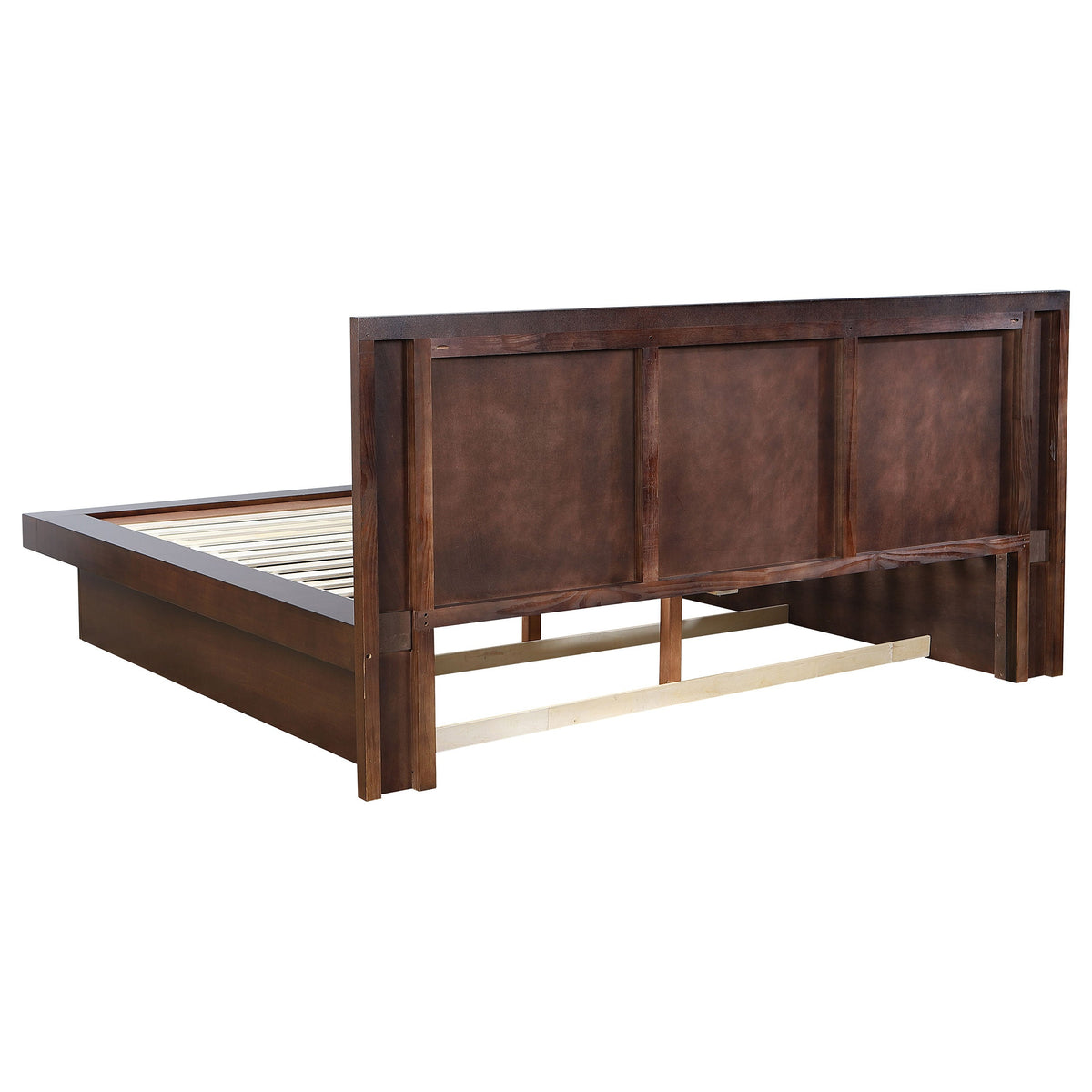 Tokyo Cappuccino Wood Eastern King LED Panel Bed