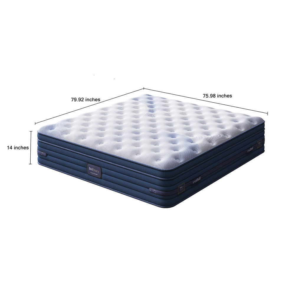 Bedstory Spine Align Pro 14" King Firm Pressure Relieving Cooling Hybrid Mattress