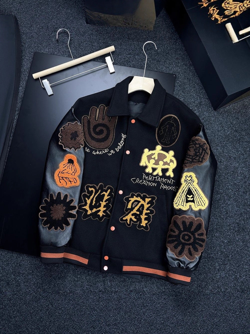 Retro-style Baseball Jacket Woolen For Young Men And Women Couples Version