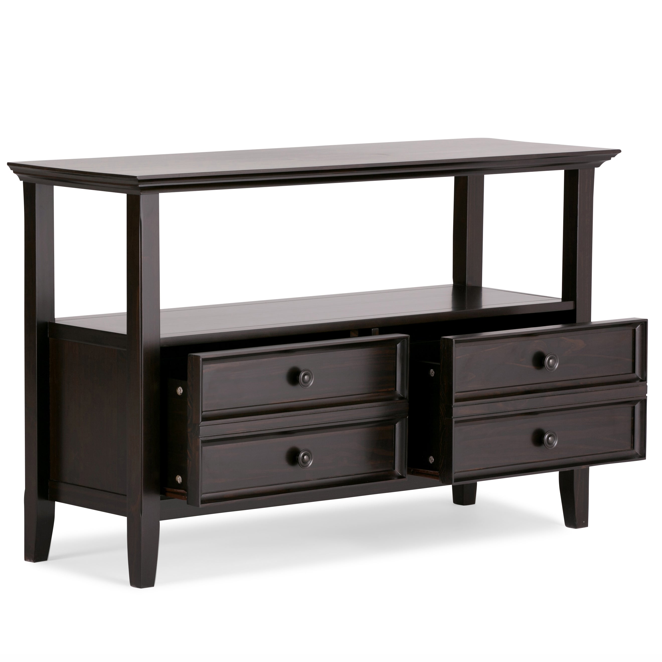 Amherst 48 Inch Wide Solid Wood Console Sofa Table in Hickory