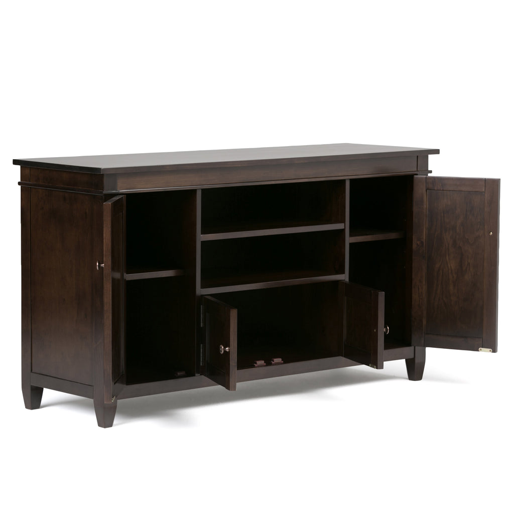 Carlton 54 Inch Wide Solid Wood TV Stand in Tobacco