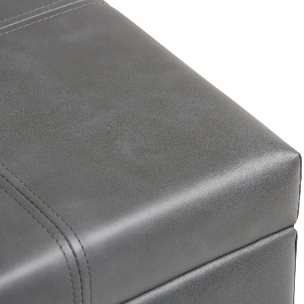 Dover 36 Inch Wide Storage Ottoman Bench in Stone
