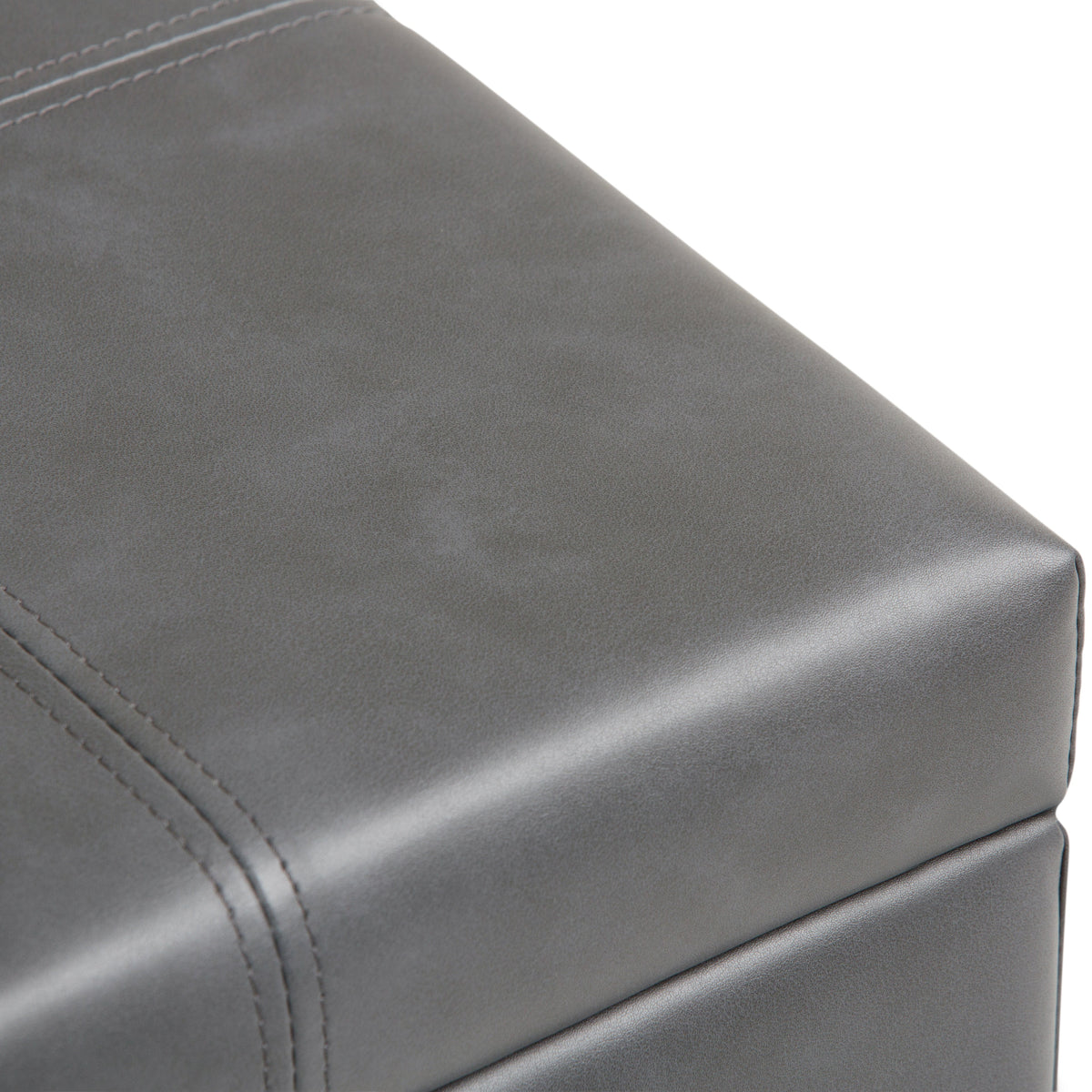 Dover 36 Inch Wide Storage Ottoman Bench in Stone