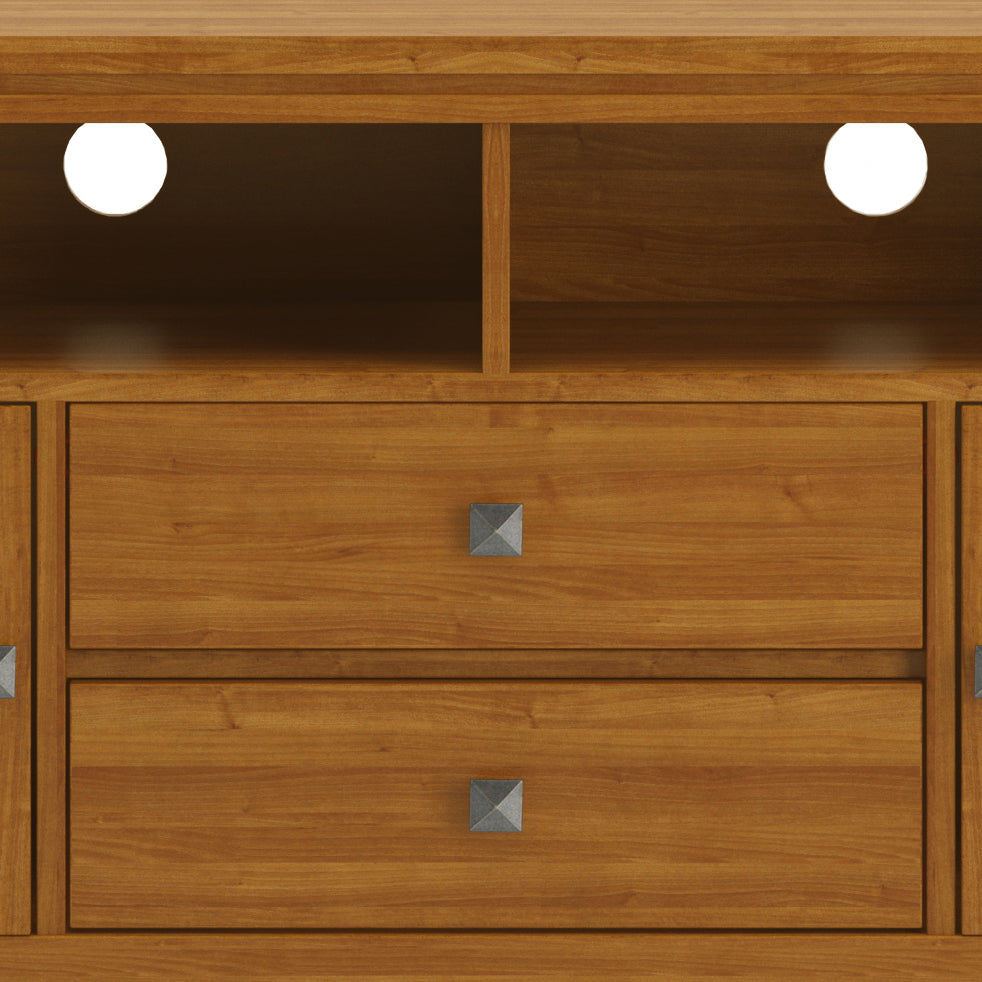 Cosmopolitan 72 Inch Wide Solid Wood TV Stand in Light Golden