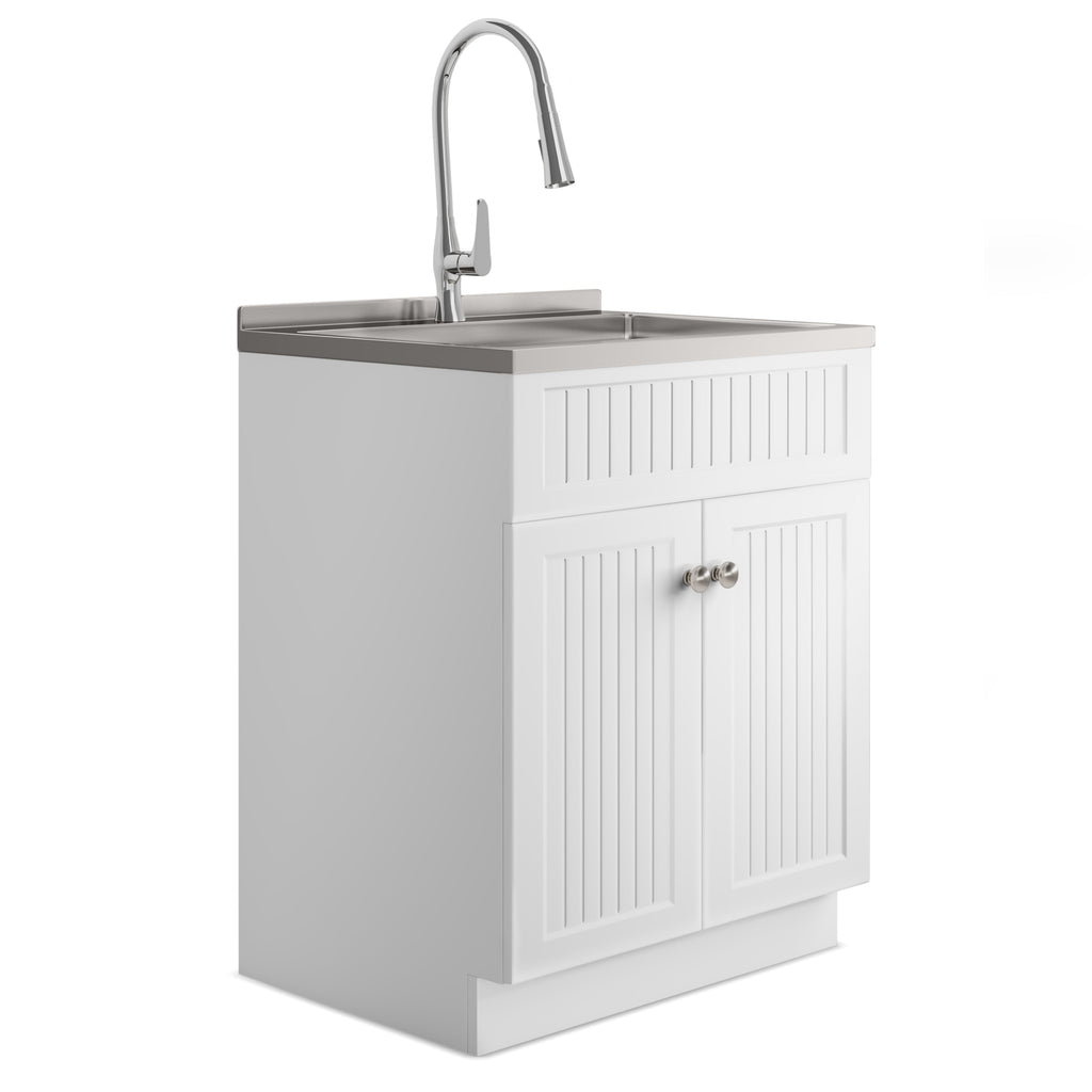 Beckham - 28" Laundry Cabinet with Faucet and Stainless Steel Sink