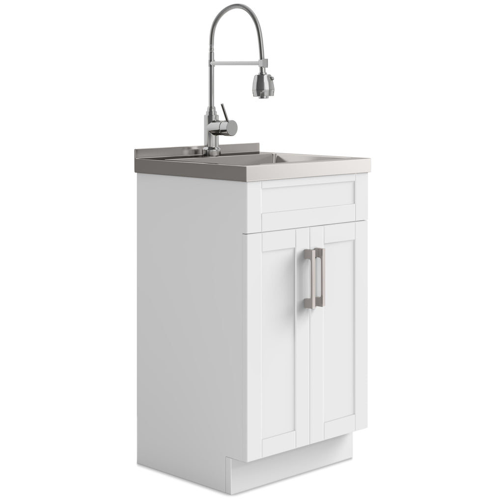 Hennessy Deluxe 20" Laundry Cabinet with Faucet and Stainless Steel Sink