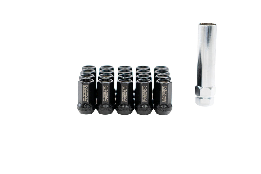 Megan Racing Heptagon Lug Nuts 35mm M12x1.25 Black Open-Ended