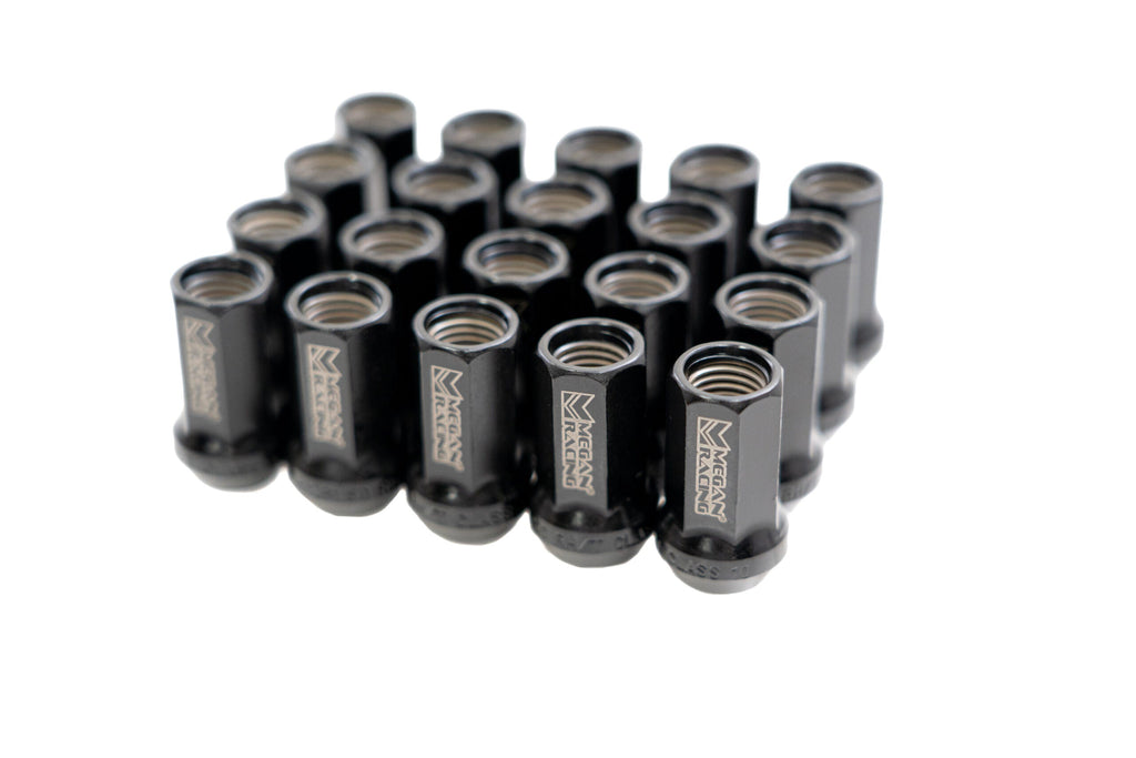 Megan Racing Heptagon Lug Nuts 35mm M12x1.25 Black Open-Ended
