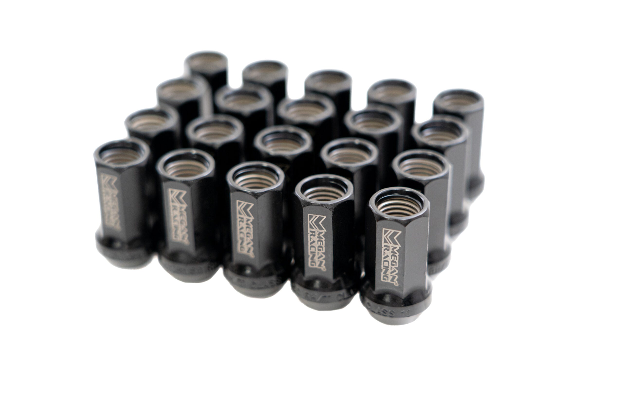 Megan Racing Heptagon Lug Nuts 35mm M12x1.25 Black Open-Ended