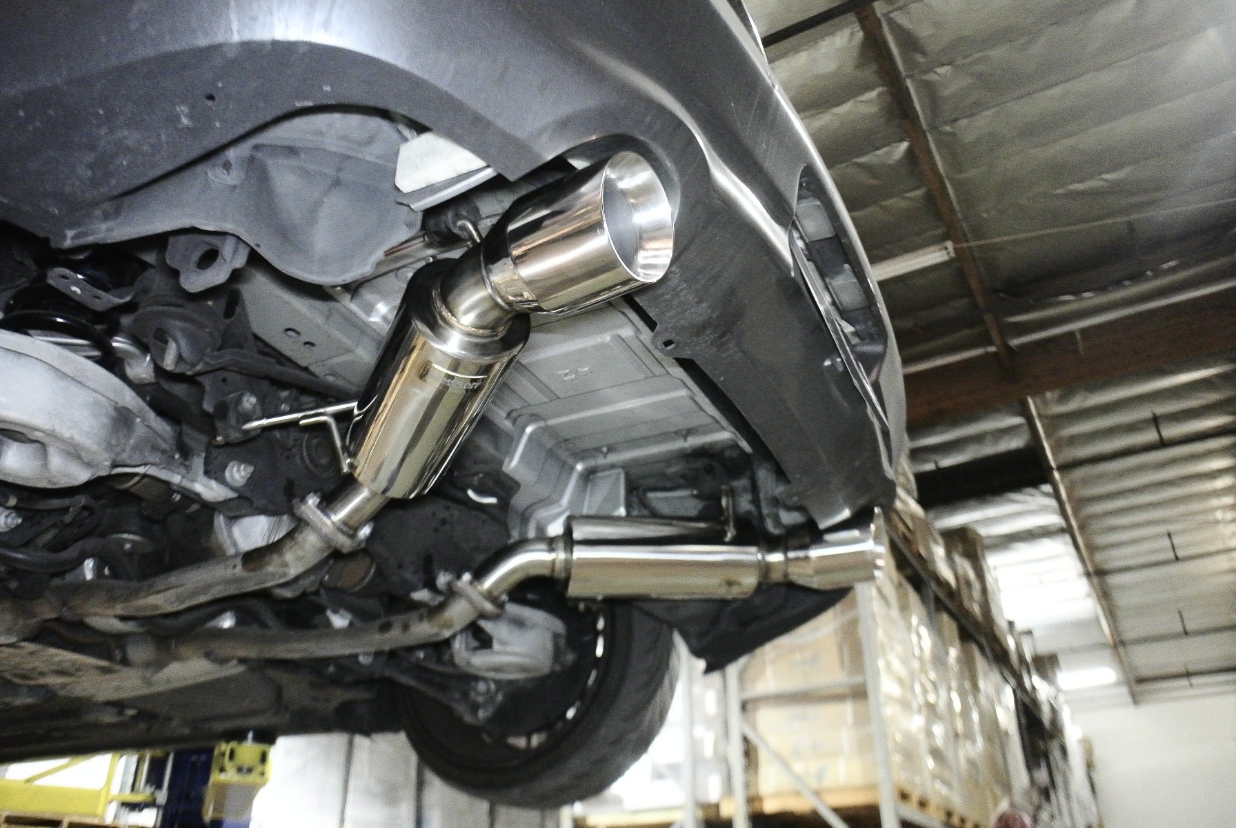 Megan Racing Axleback Exhaust for Infiniti G37 Coupe 2008-2013 / Q60 Coupe 2014-2015 - T-304 Stainless Steel Dual Canister RWD LW-ABE-IG08