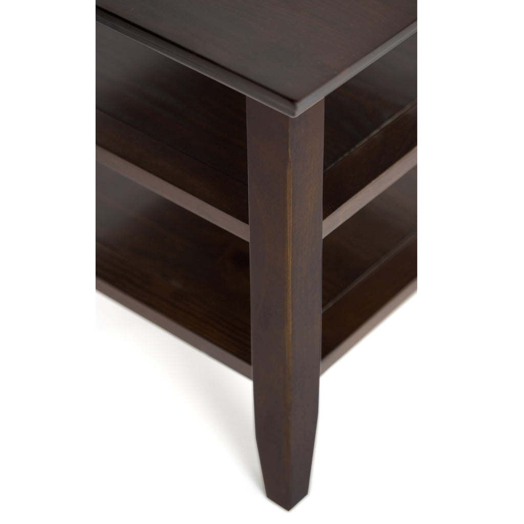 Acadian Solid Wood Narrow Side Table in Brunette