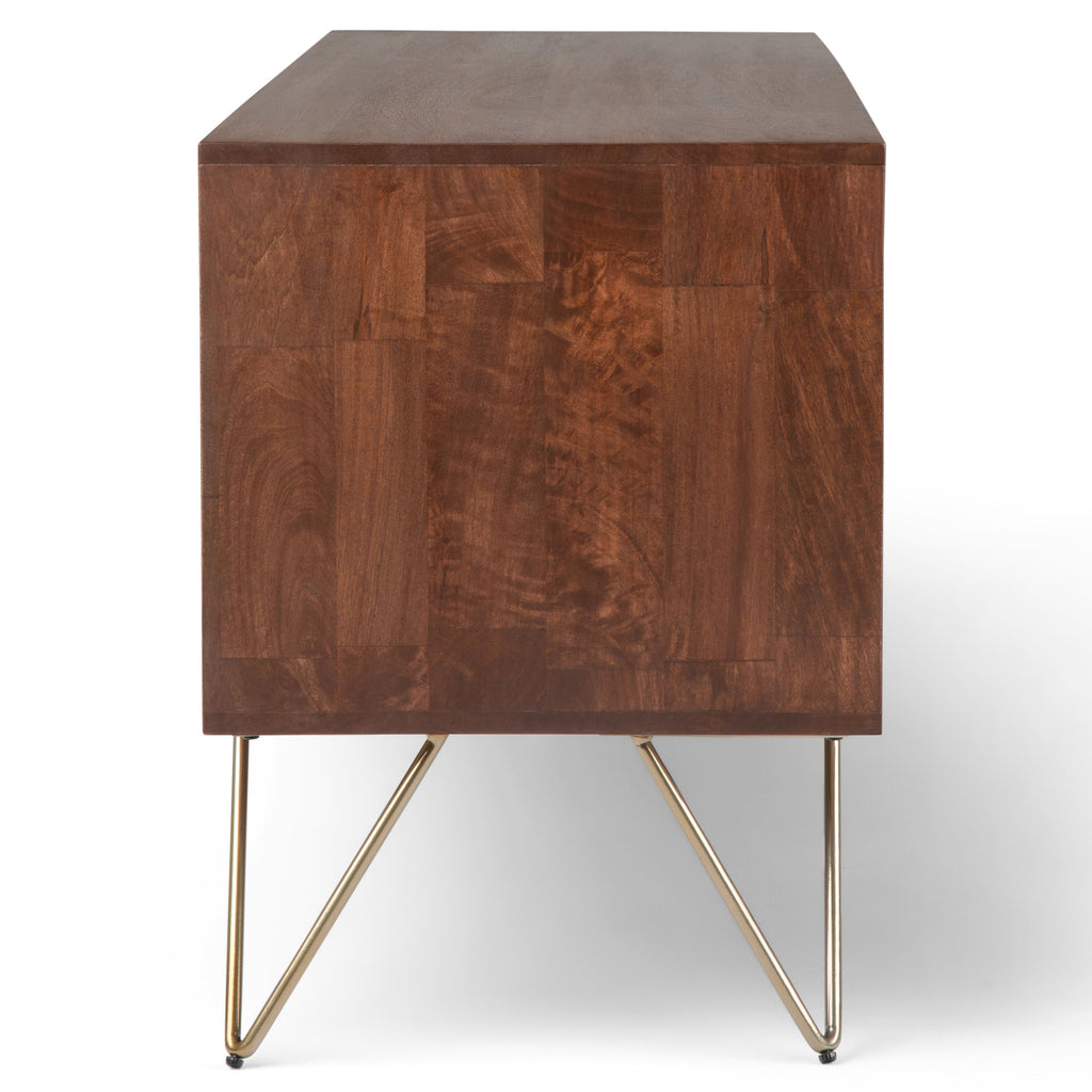 Hunter 60 Inch Wide Solid Mango Wood TV Stand in Urban