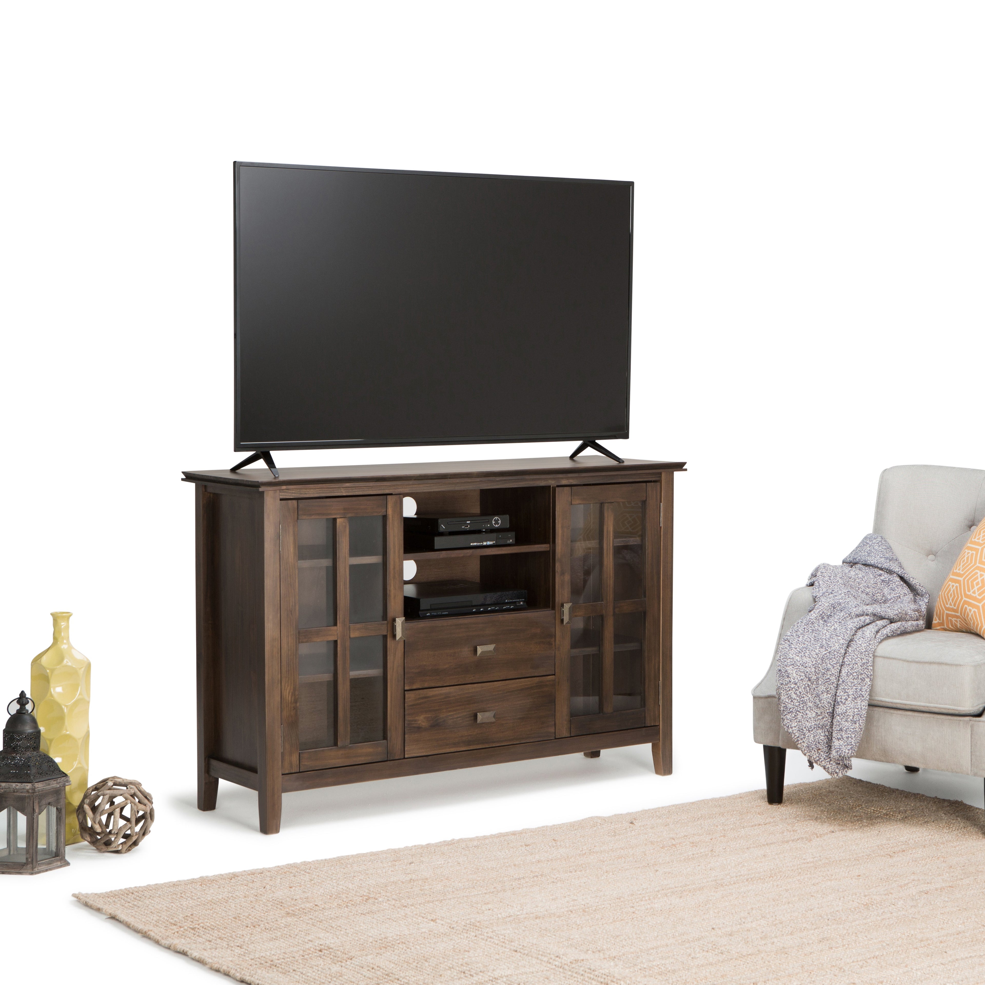 Artisan 53 Inch Wide Solid Wood Tall TV Stand