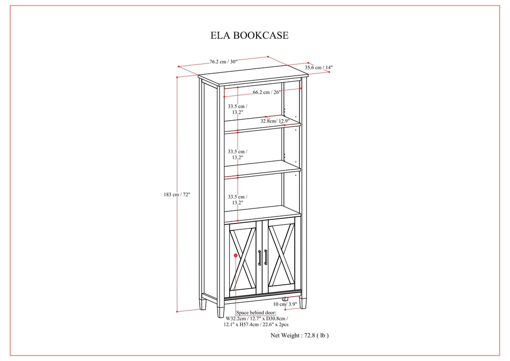 Ela - Bookcase - Smoky