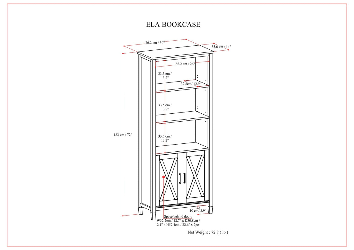 Ela - Bookcase - Smoky