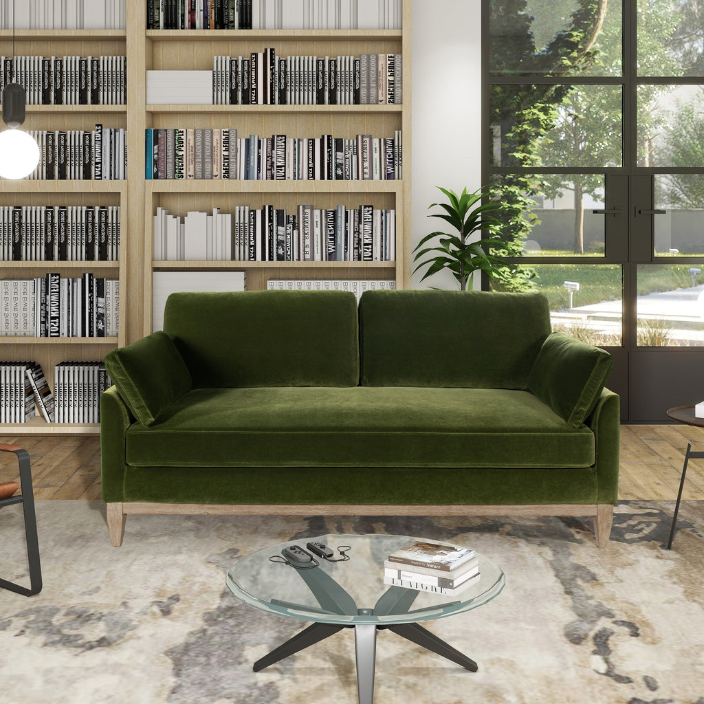 Pasadena 75.5" Modern Farmhouse Sofa, Olive