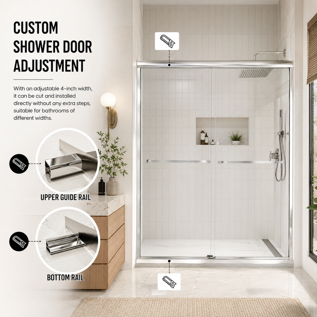 Framed Double Sliding Shower Door - 50-54" W x 72" H