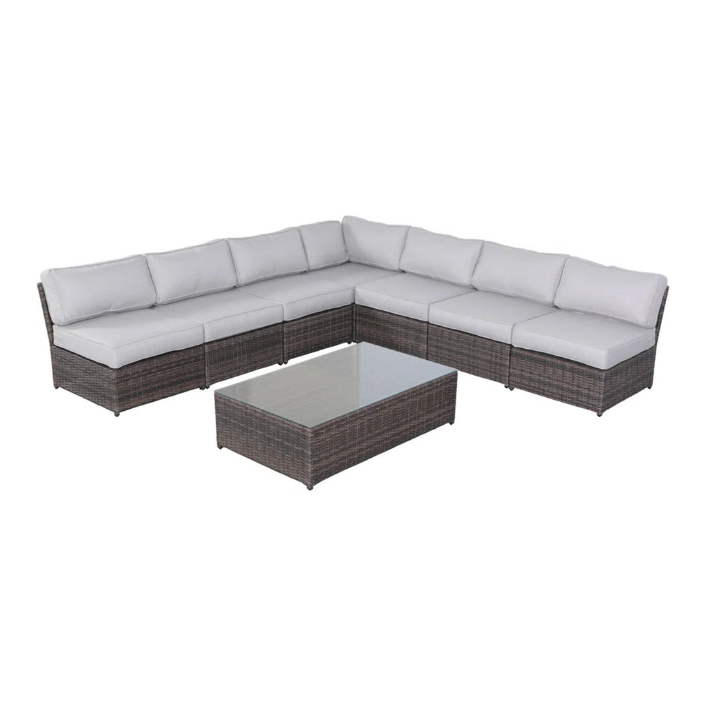 Fully Assembled 6-Person Extra-Wide Wicker Outdoor Seating Set with Cushions