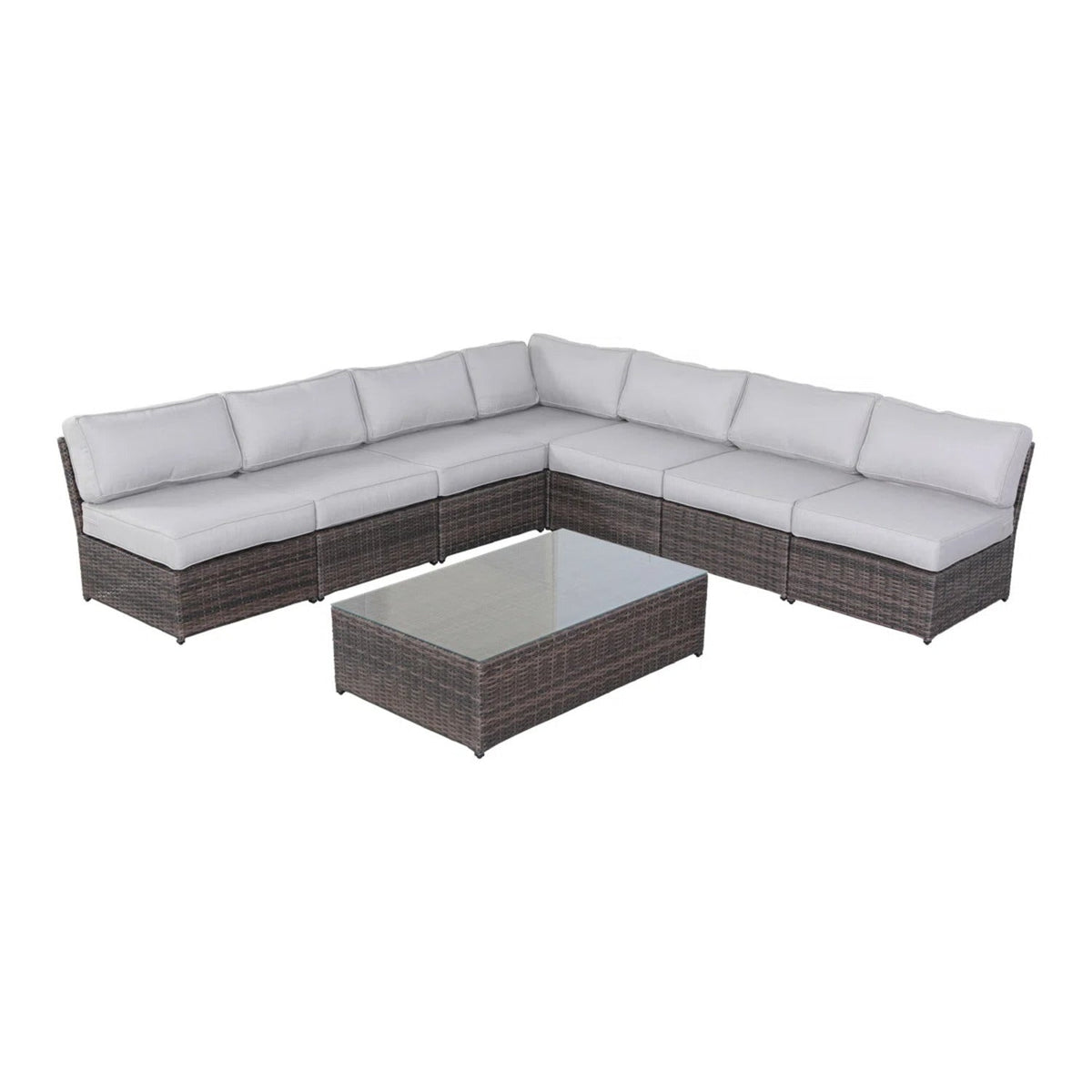 Fully Assembled 6-Person Extra-Wide Wicker Outdoor Seating Set with Cushions