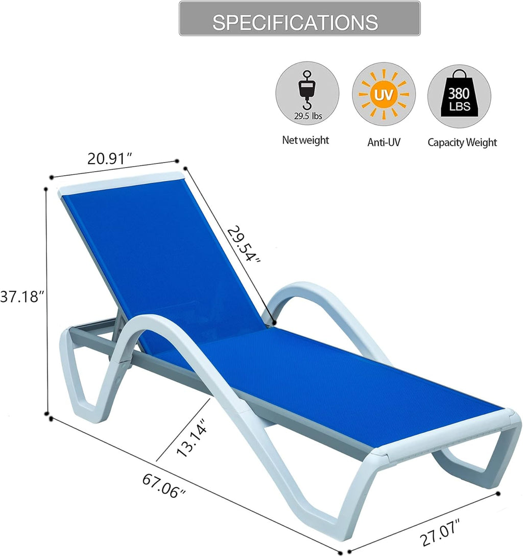 Adjustable Aluminum Patio Chaise Lounge Chair