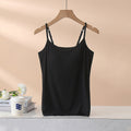 Women's Padded Vest Bra, Built-in Bra Tank Top, Slim Fit, Flattering Modal Underwear For Summer-black