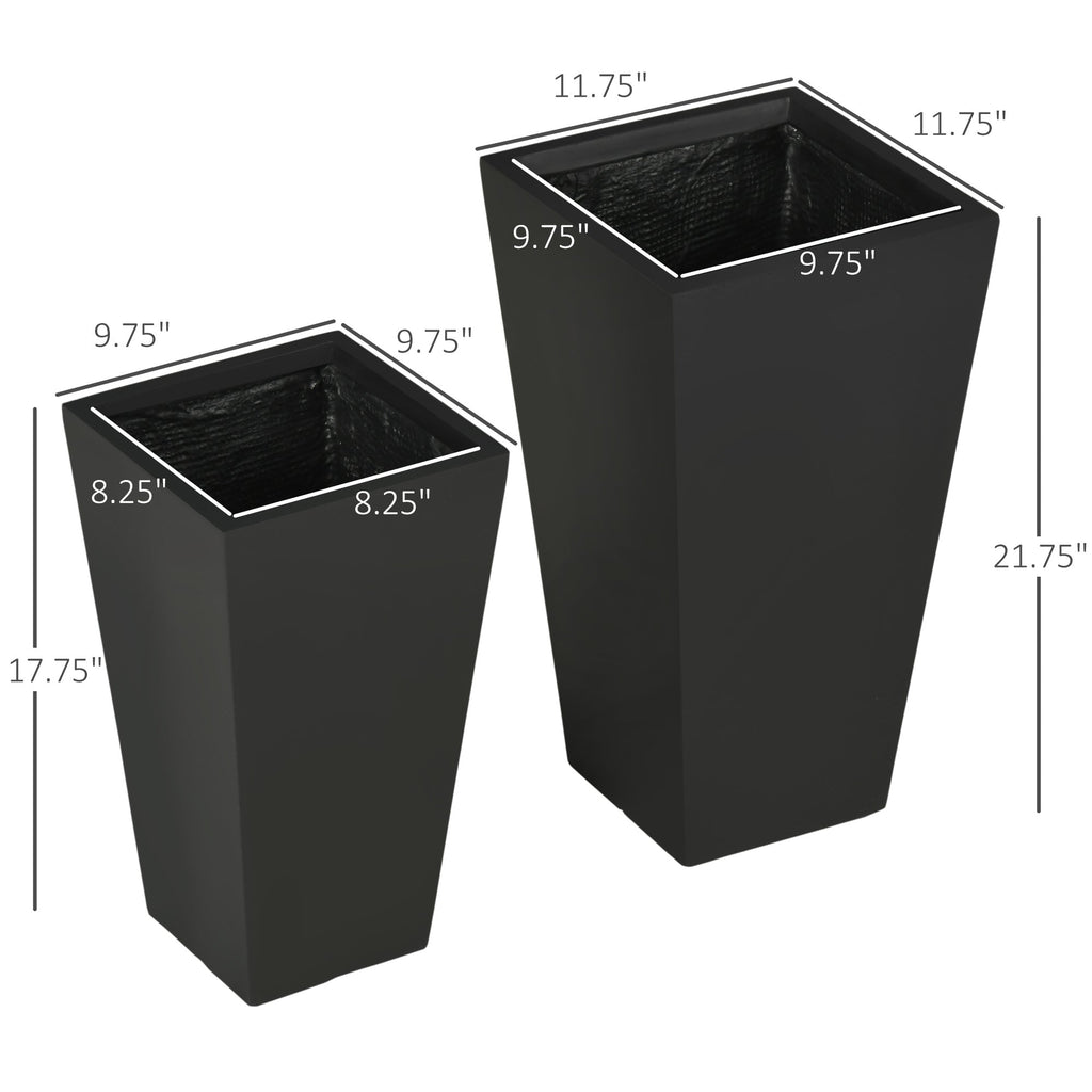 Tall Plant Pot 2-Pack Outdoor Planter Set