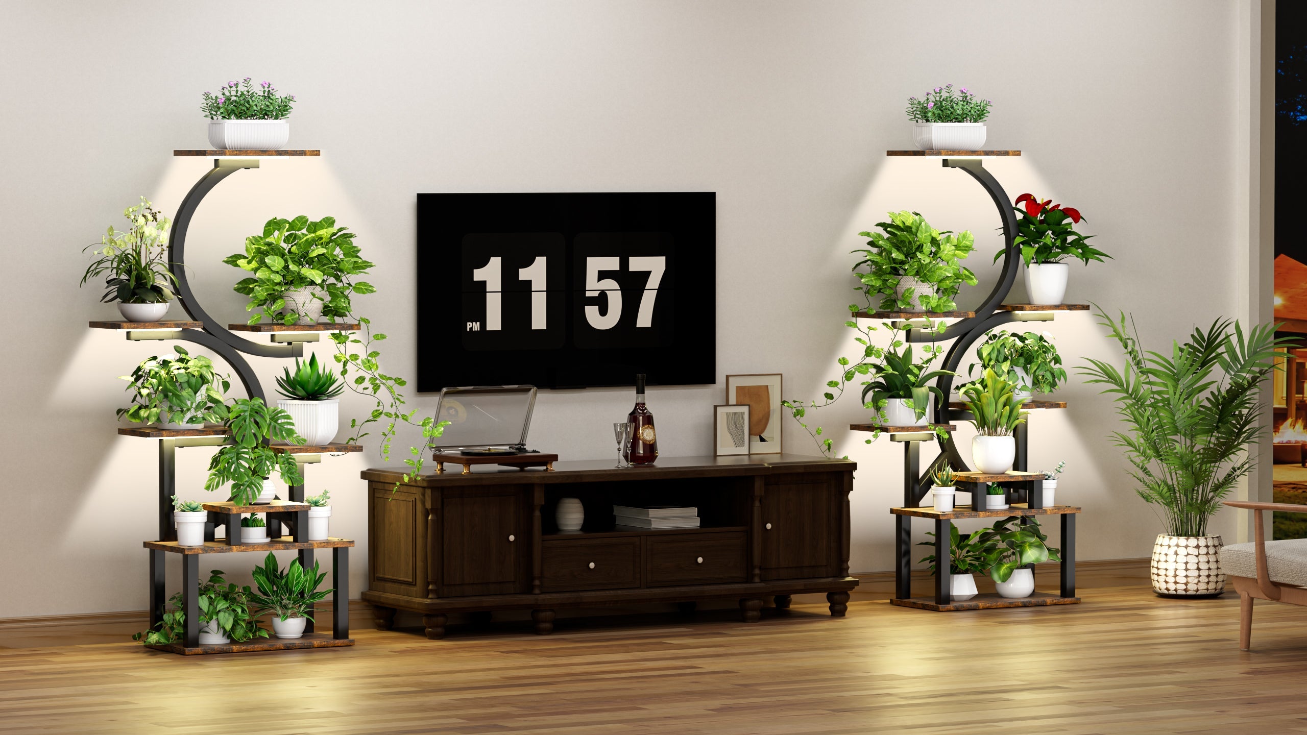 8-Tiered Indoor Plant Stand with Grow Lights