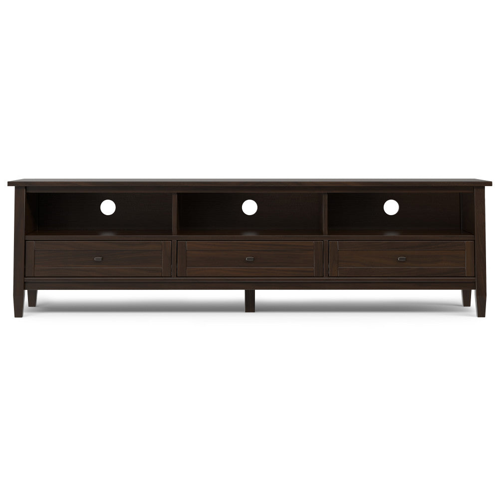 Warm Shaker 72 Inch Wide Solid Wood Low TV Stand in Tobacco