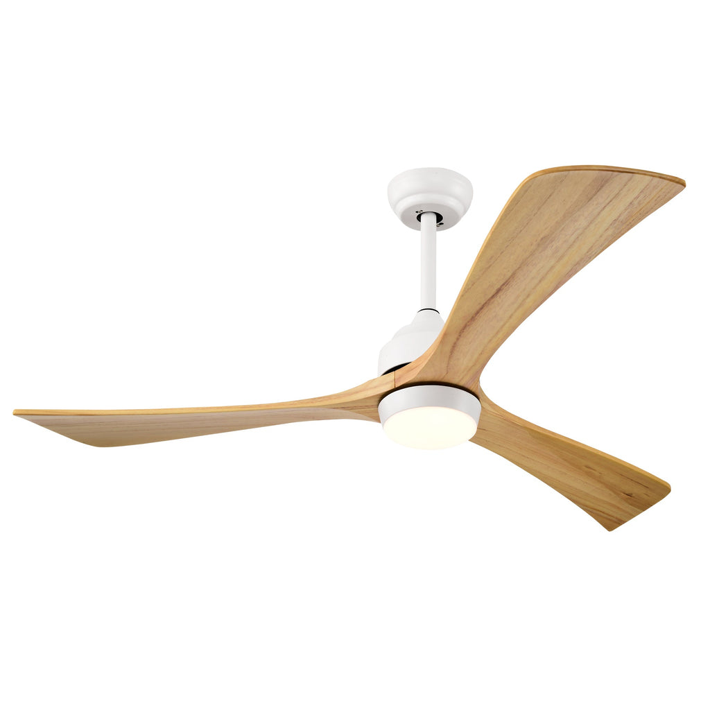 52" Solid Wood Blades Ceiling Fan with Lights Remote Control