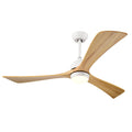52" Solid Wood Blades Ceiling Fan with Lights Remote Control