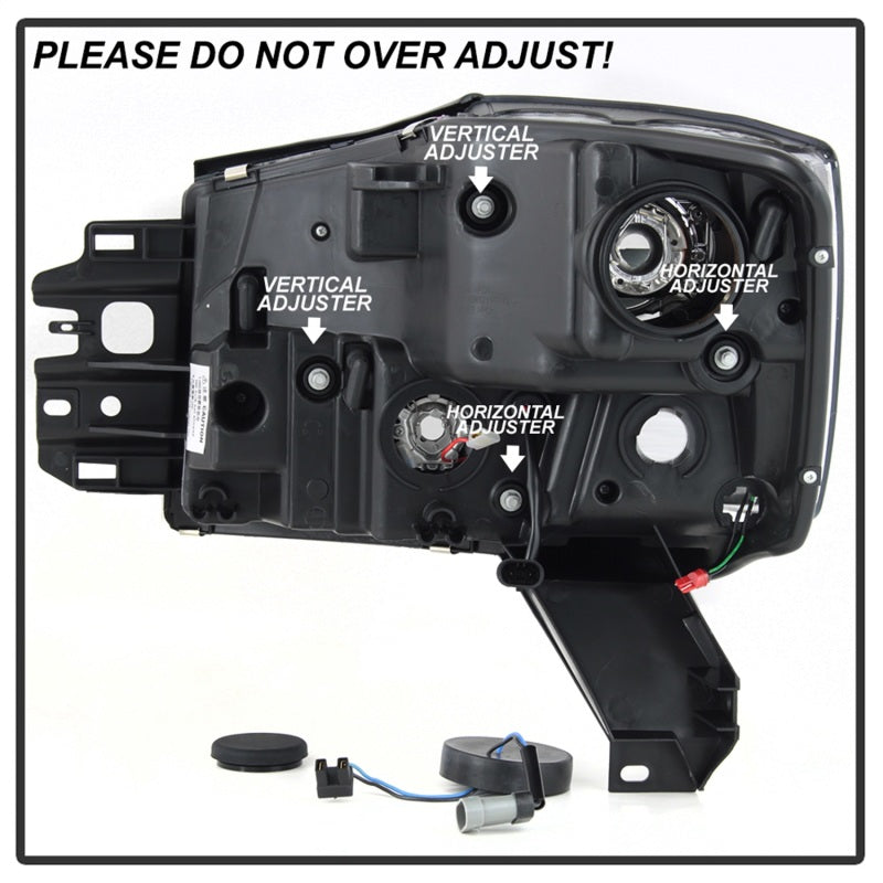Spyder 04-15 Nissan Titan / 04-07 Nissan Armada V2 Projector Headlights - Black PRO-YD-NTI04-DRL-BK 5085504