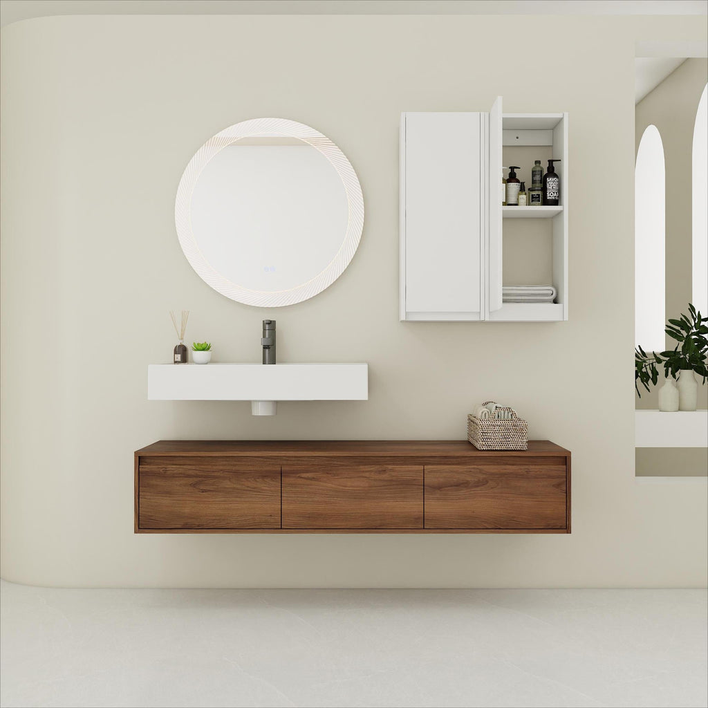 60 Inch Wall-Mounted Bathroom Vanity