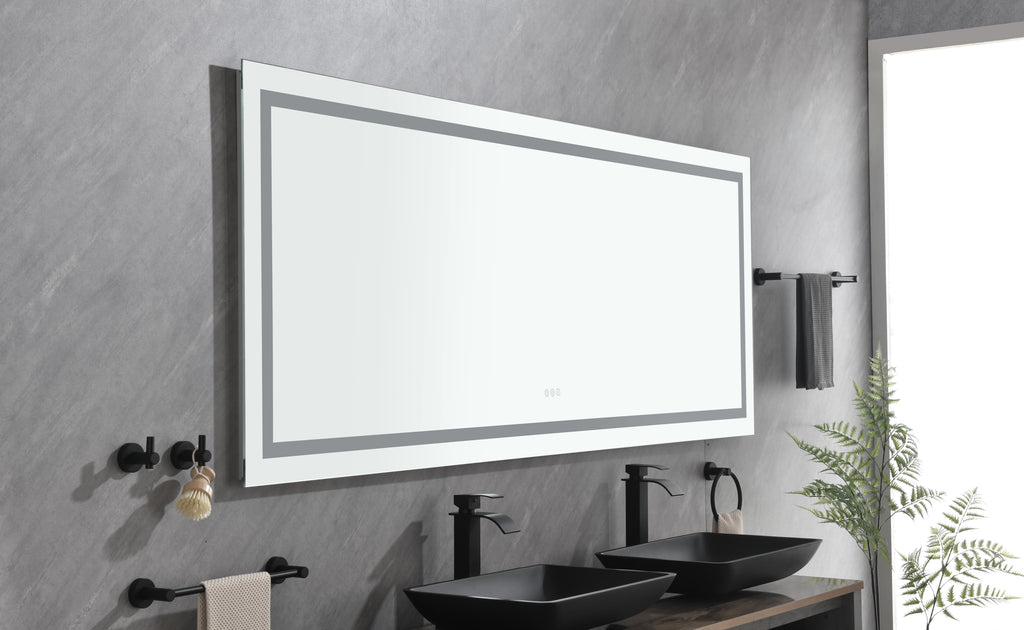 72" x 30" LED Bathroom Mirror with Front and Backlight