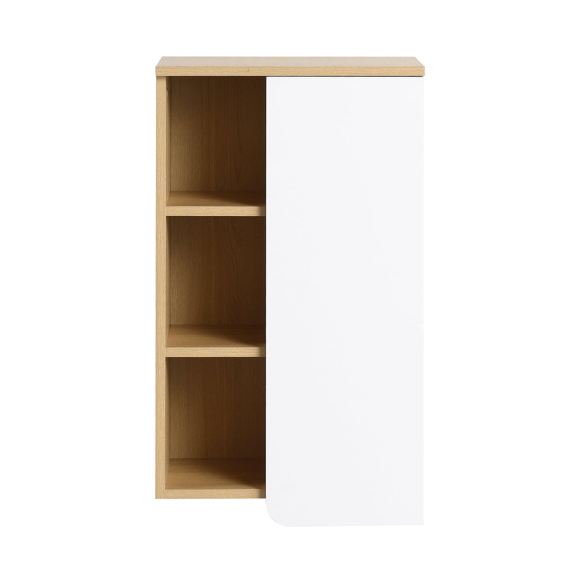 16" Wall-Mounted Bathroom Side Cabinet, Light
