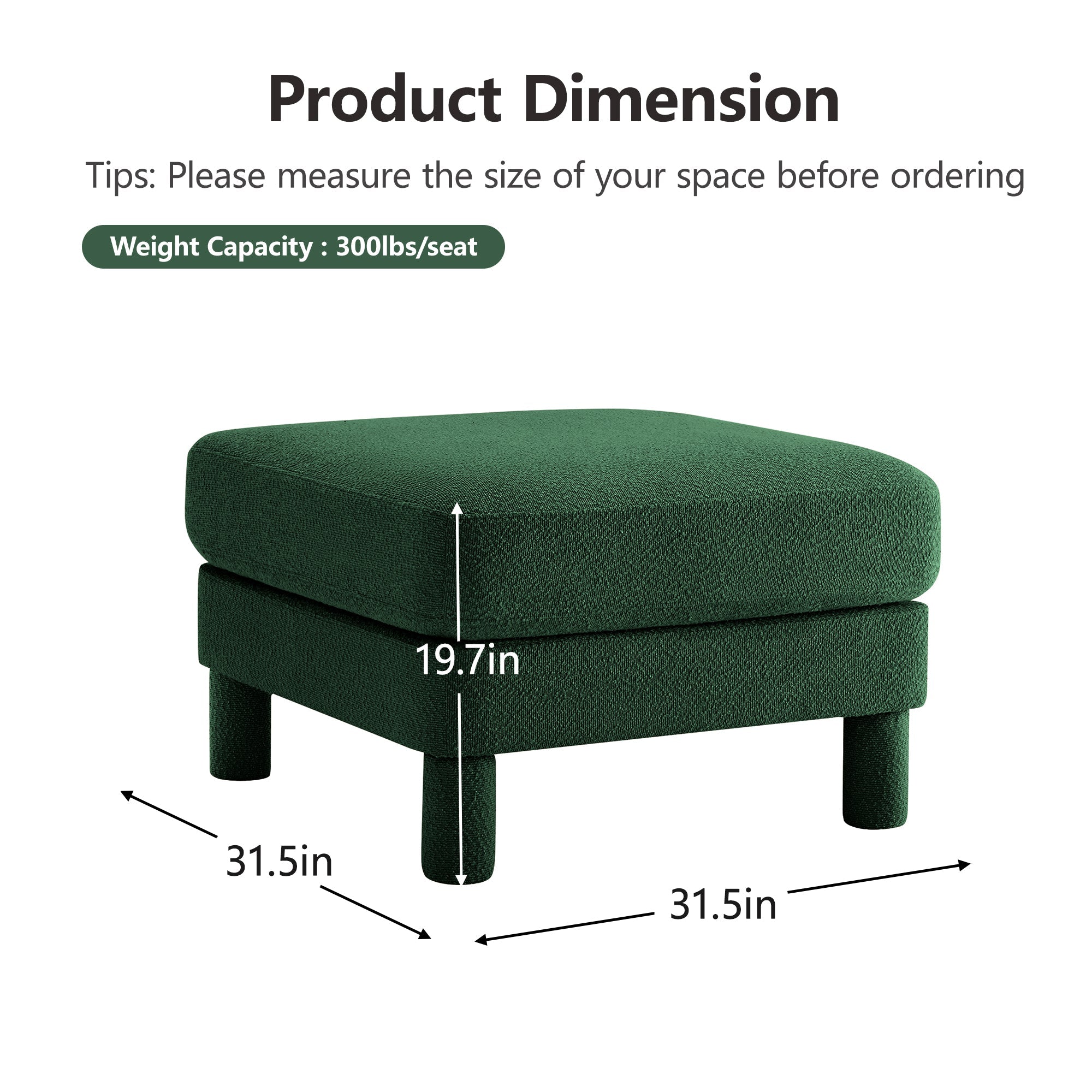 Ottoman Polyester-Green
