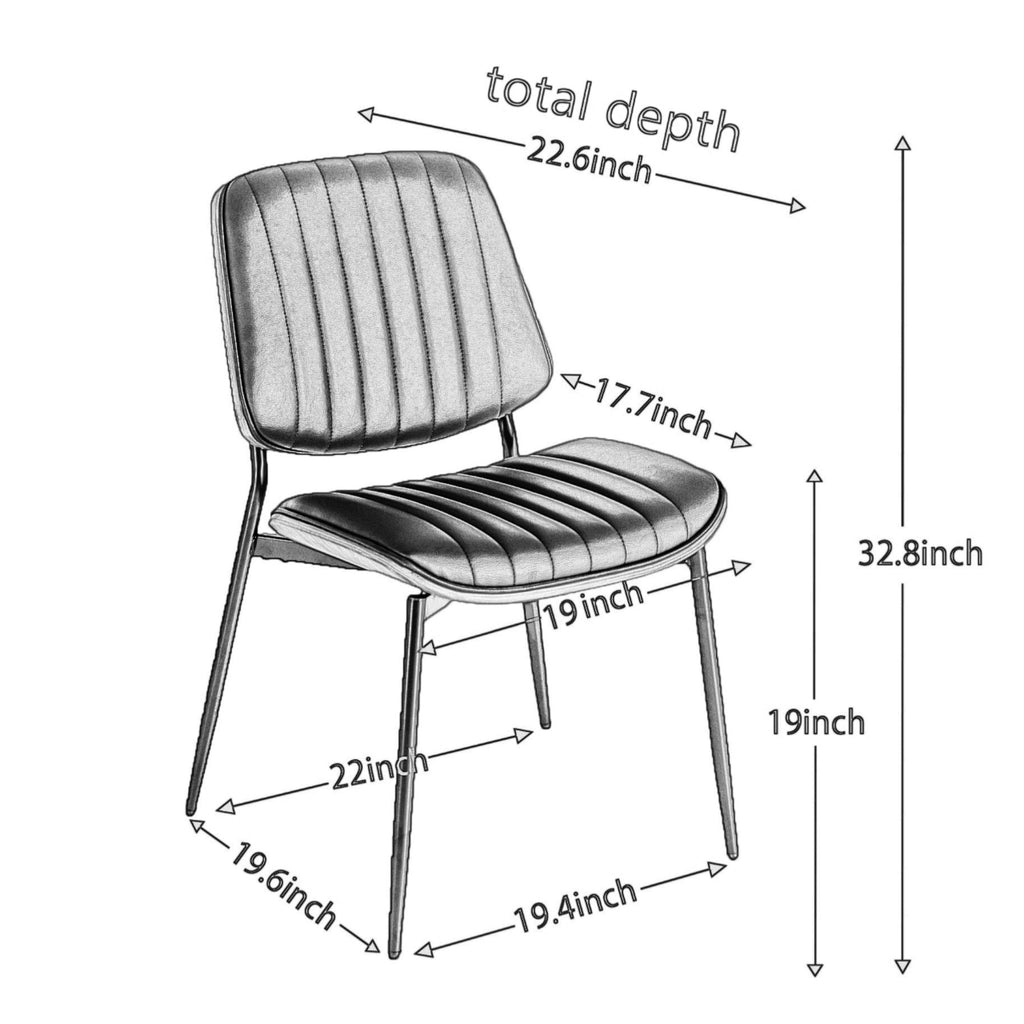A&A Furniture Mid Century Modern Dining Chairs Set of 2