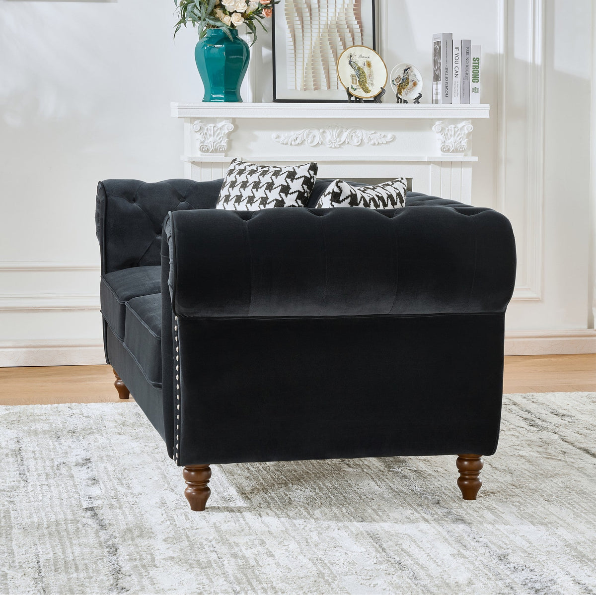 3+3 Seater Chesterfield Velvet Upholstered Sofa