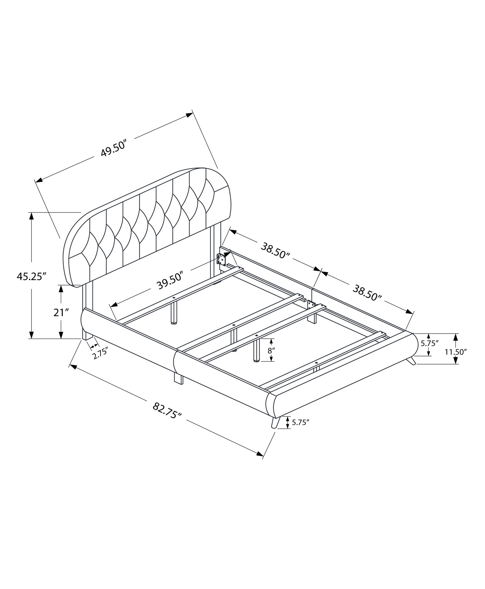 Twin Size Upholstered Bed for Teens