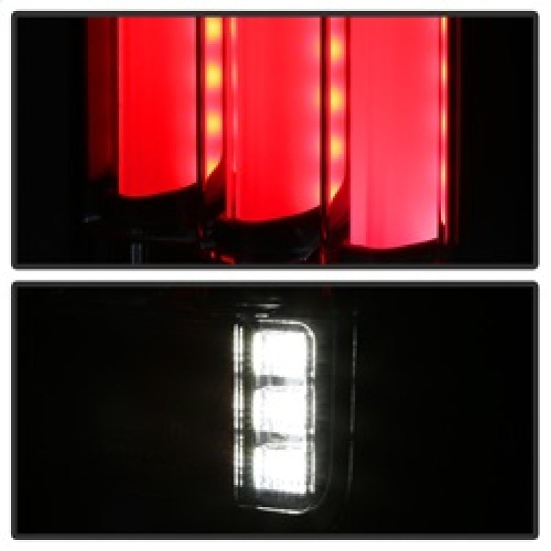 Spyder 07-16 Jeep Wrangler Version 2 Light Bar LED Tail Lights - Red Clear (ALT-YD-JWA07V2-LBLED-RC) 5084798