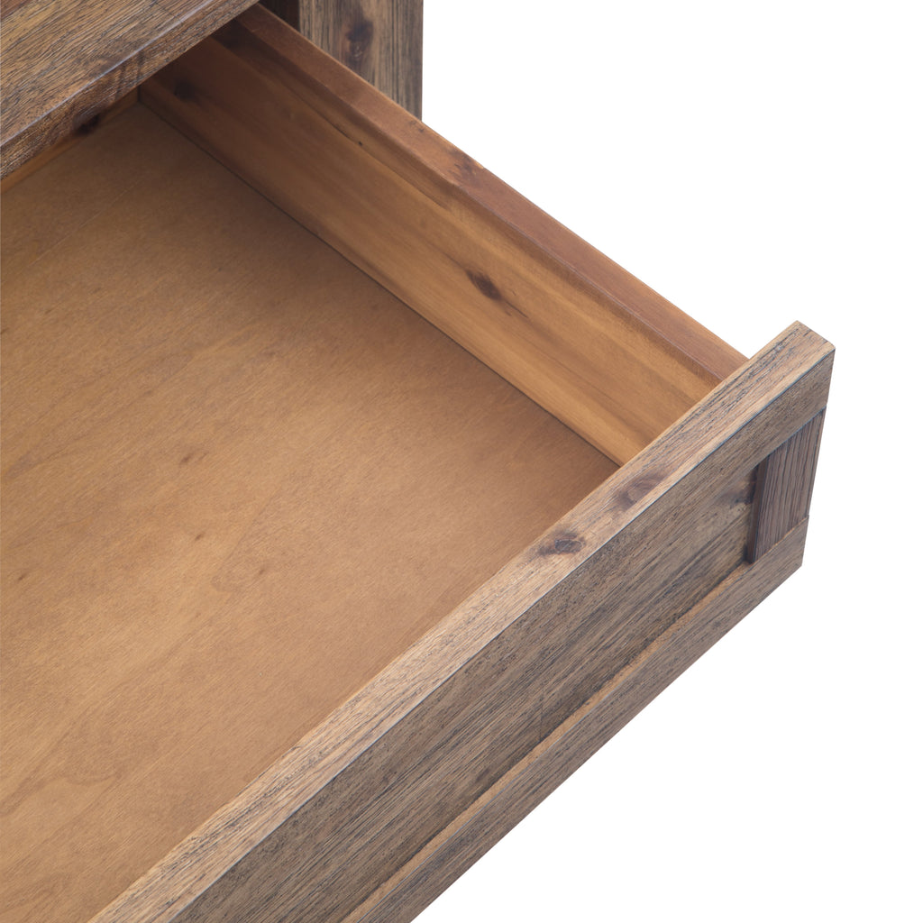 Monroe 38 Inch Wide Solid Acacia Wood Square Coffee Table in Rustic