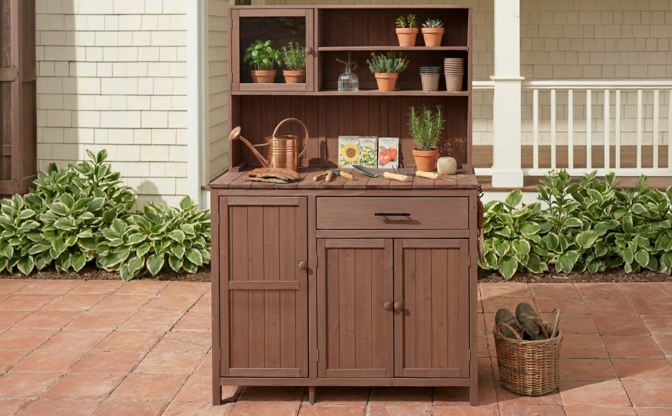 Topamax Potting Bench with Hutch