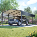 13x20 FT Metal Carport with Upgraded Triangle Reinforced Frame