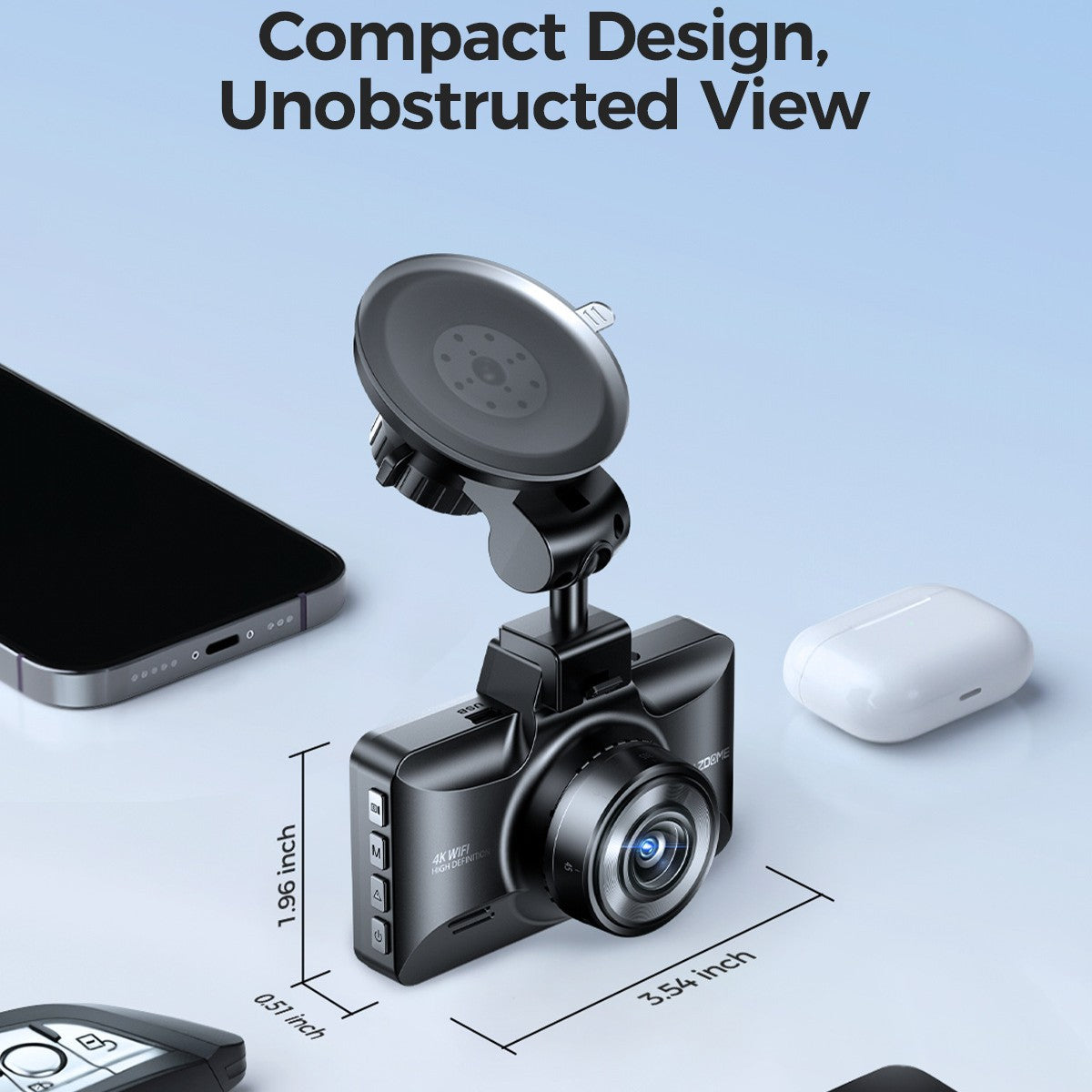 4K HD Dashcam With Voice Control And ADAS Driving Assistance