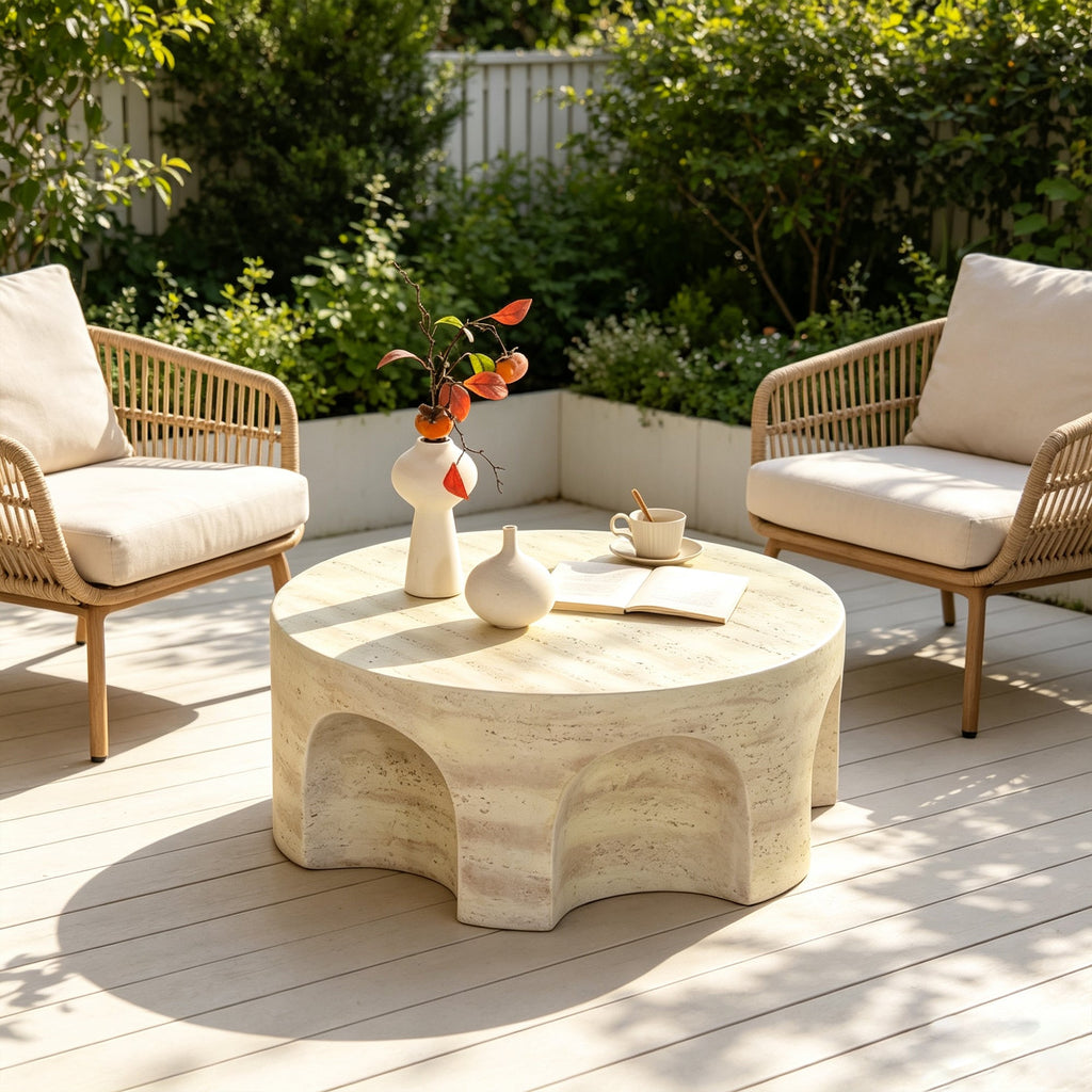 MgO Modern Minimalist Round Accent Coffee Table
