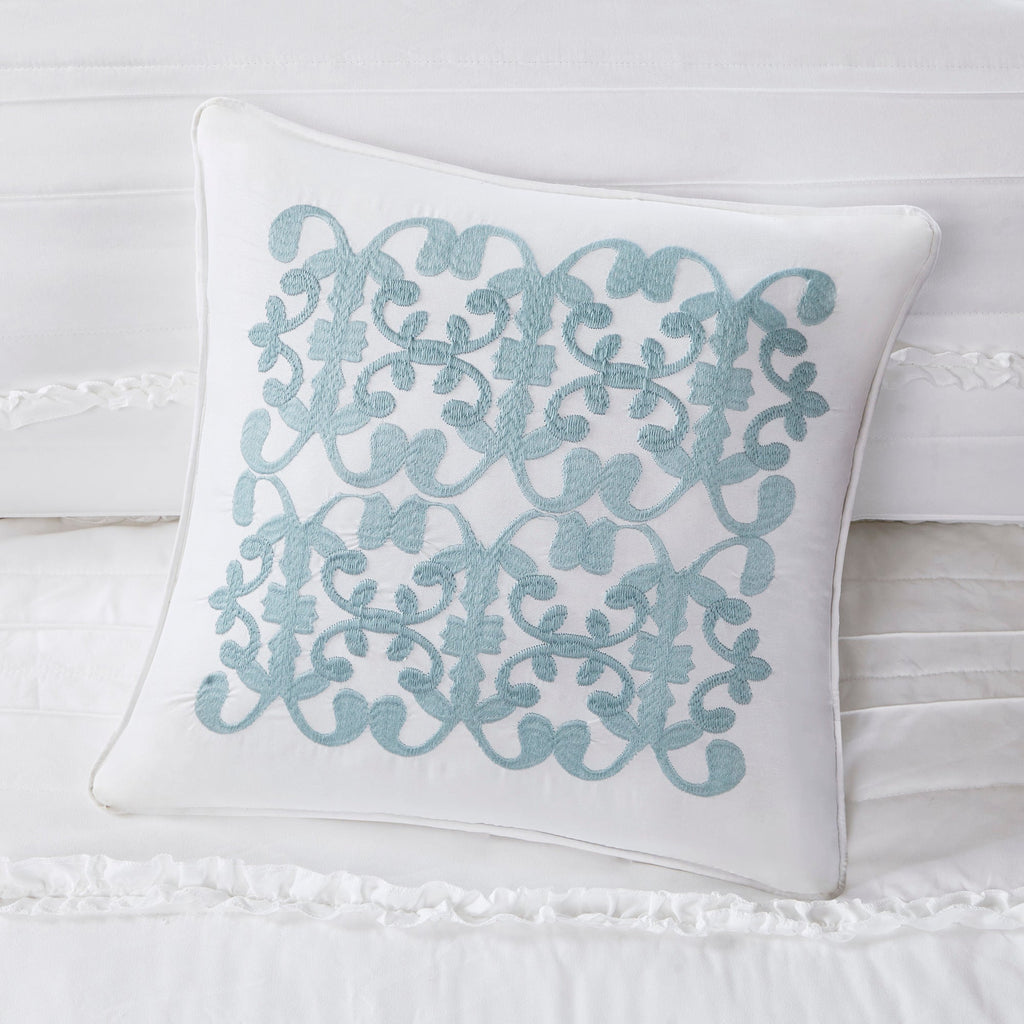 4 Piece Reversible Ruffle Quilt Set with Throw Pillow